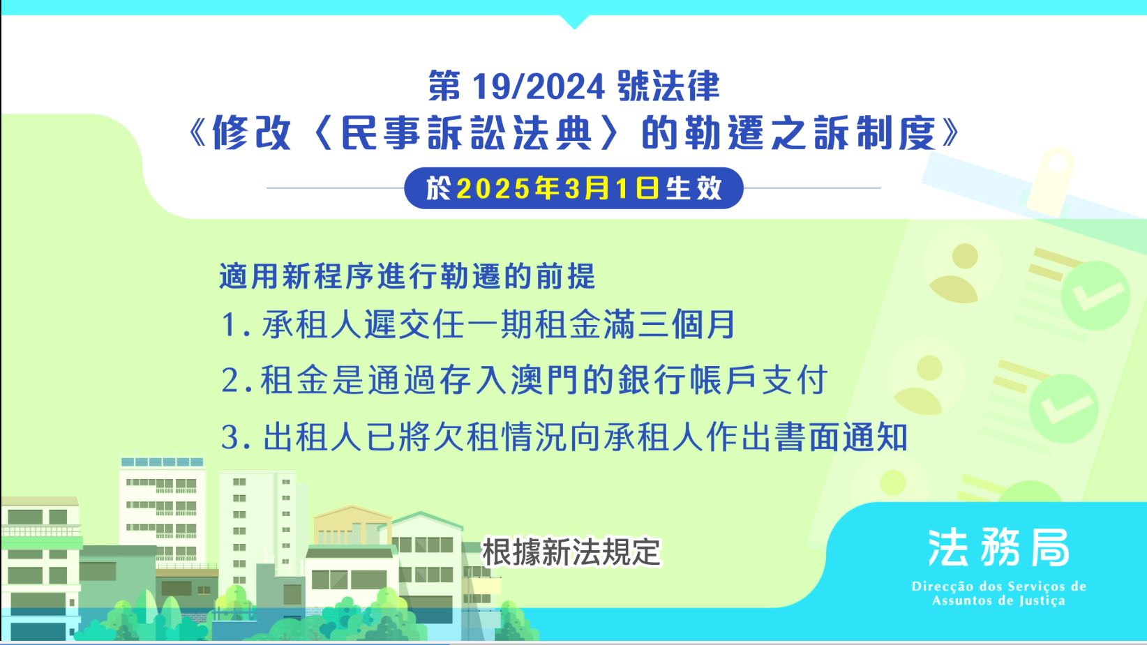 《修改〈民事訴訟法典〉的勒遷之訴制度》 電視廣告
